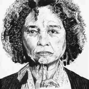 Karin Merx, 2019, Portrait Angela Davis, Charcoal on Paper, 29.7 cm x 42 cm